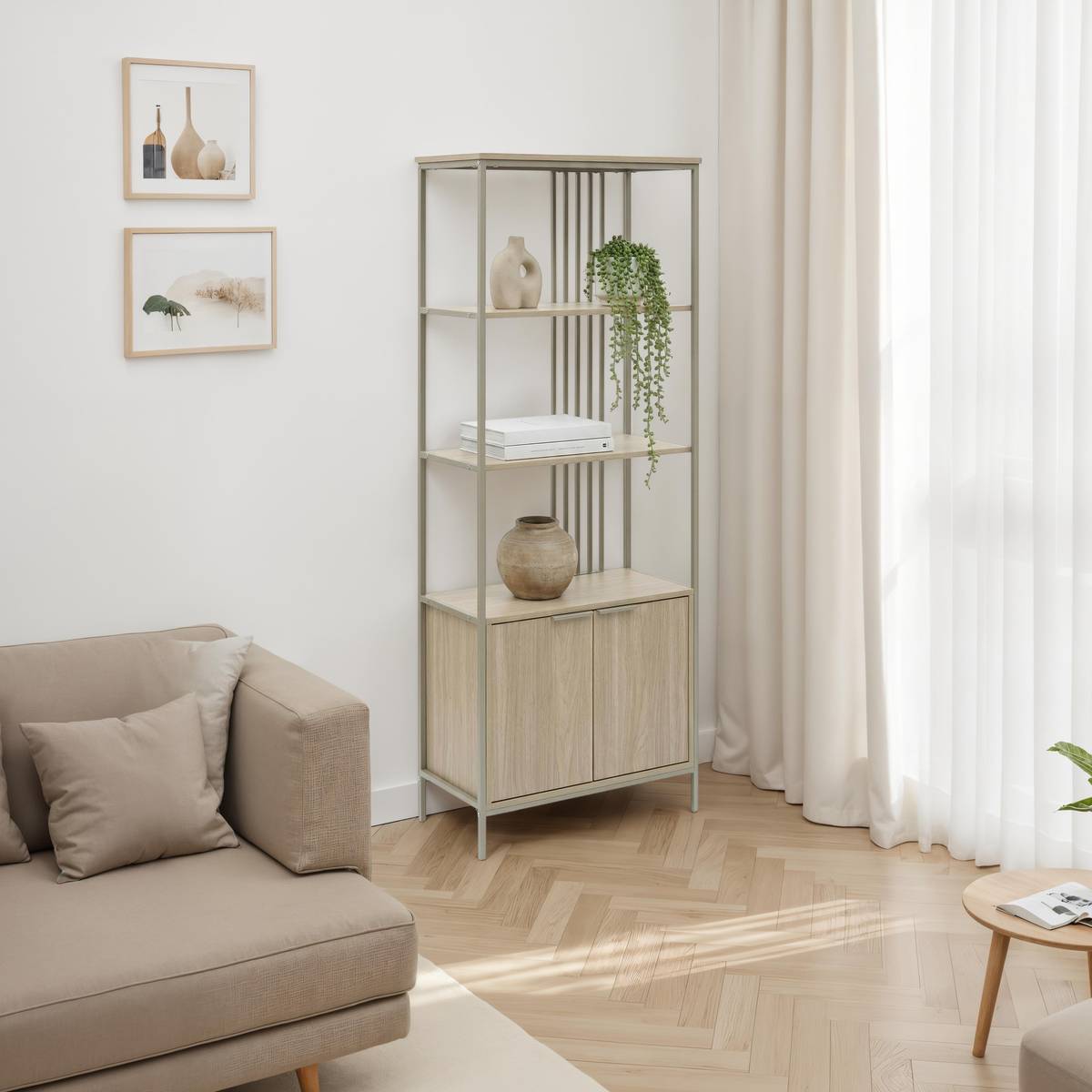 Étagère rectangulaire avec portes DUNA sable, 5FIVE SIMPLY SMART