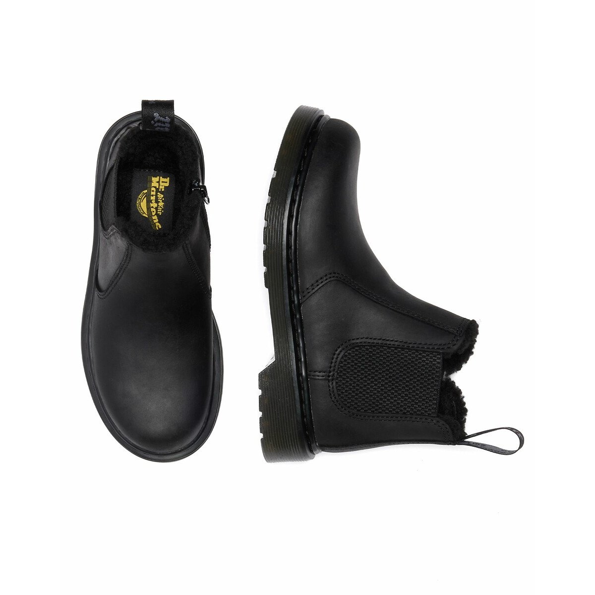 Boots chelsea fourrées en cuir 2976 Leonore noir, DR. MARTENS