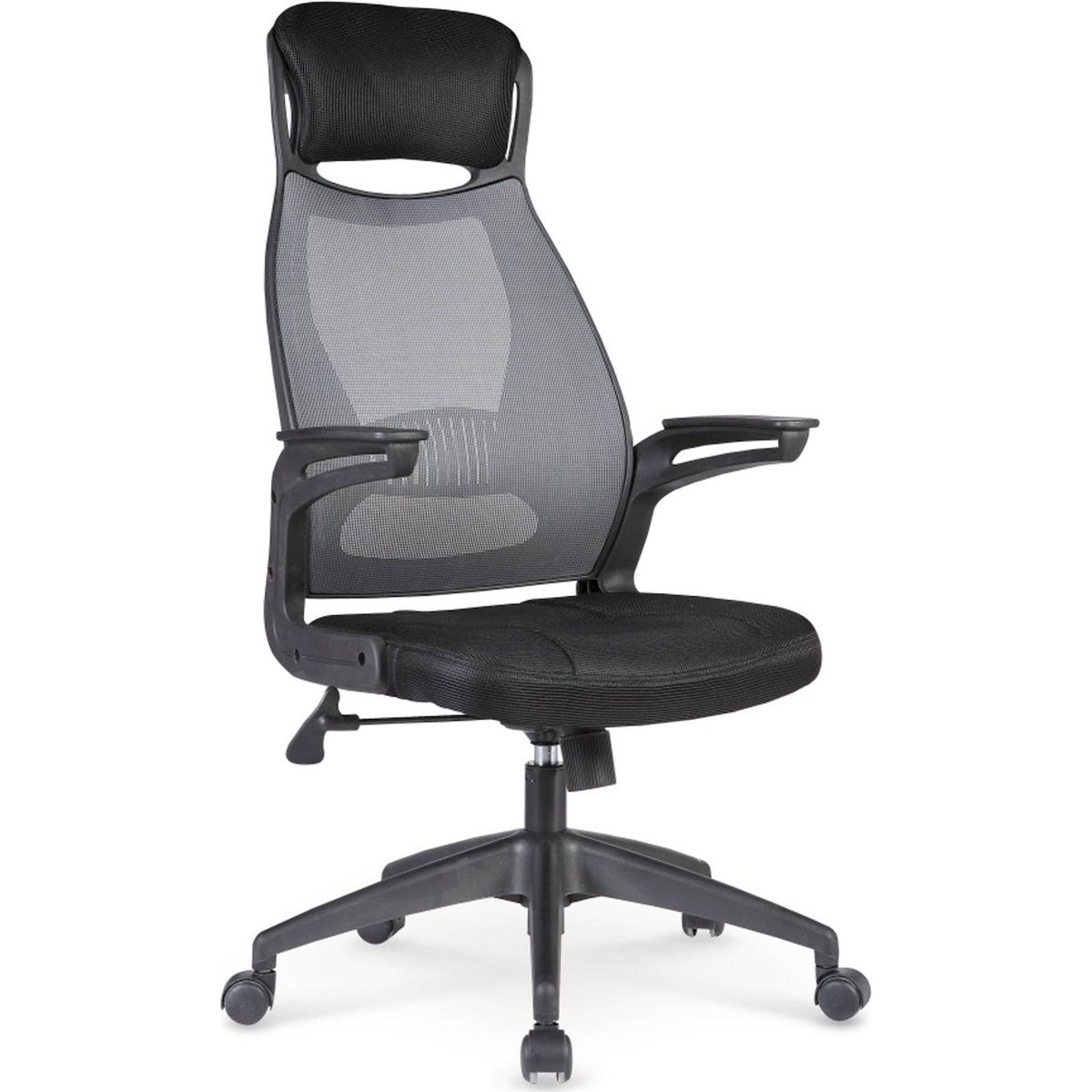 Fauteuil de bureau à dossier respirant noir et gris, RECOLLECTION