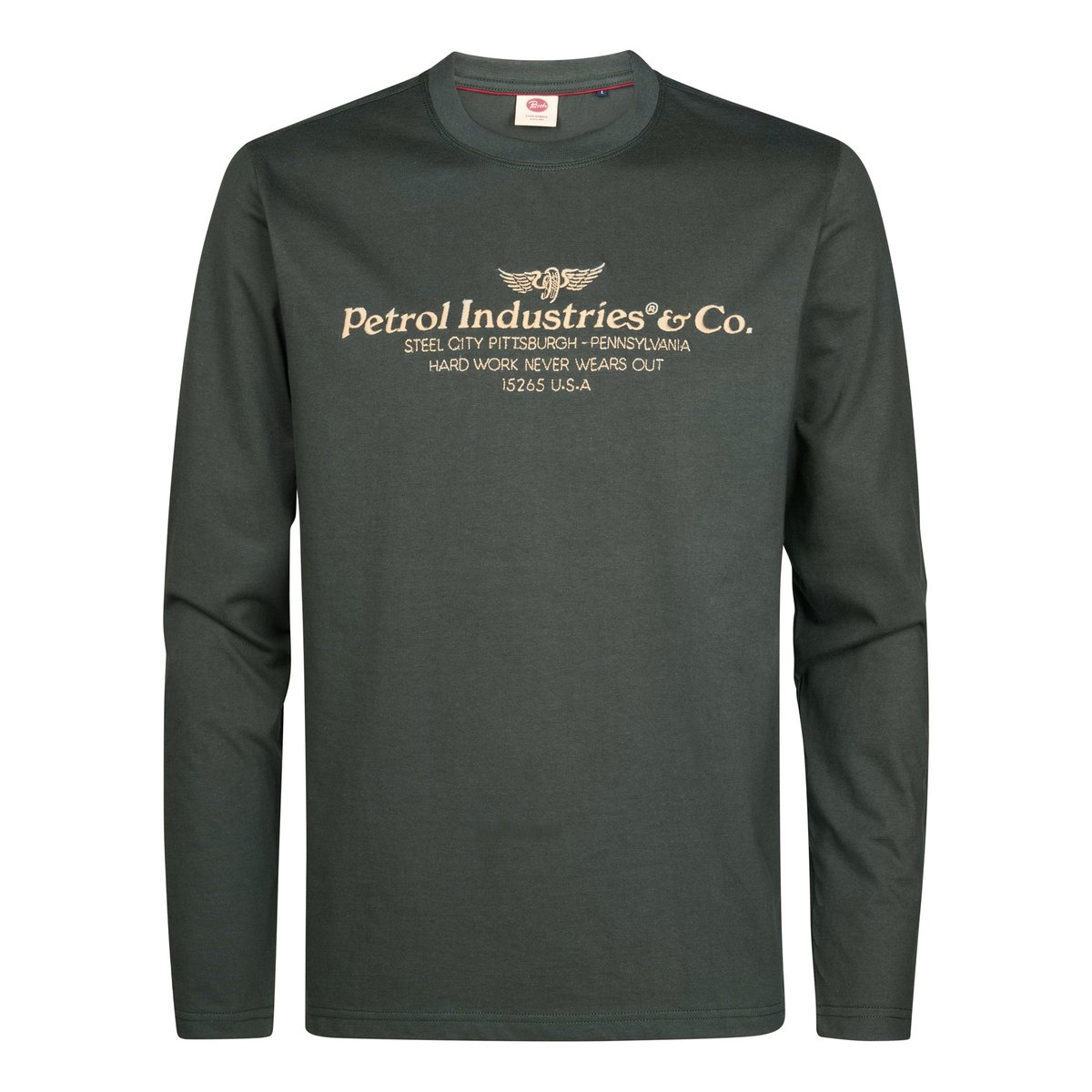 T-shirt à manches longues imprimé millwall vert deep green, PETROL INDUSTRIES