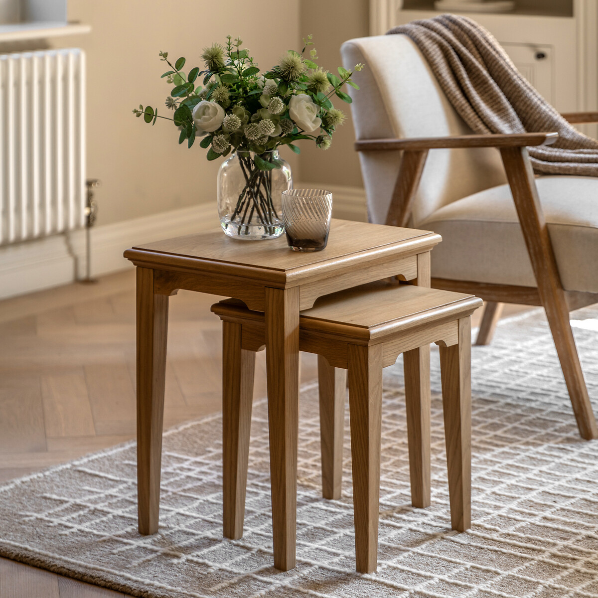 Harriet Oak Nesting Side Tables (Set of 2) light oak wood, SO'HOME