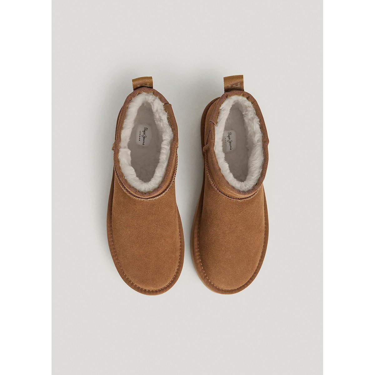 Bottines fourrées en cuir DISS YOUNG camel, PEPE JEANS