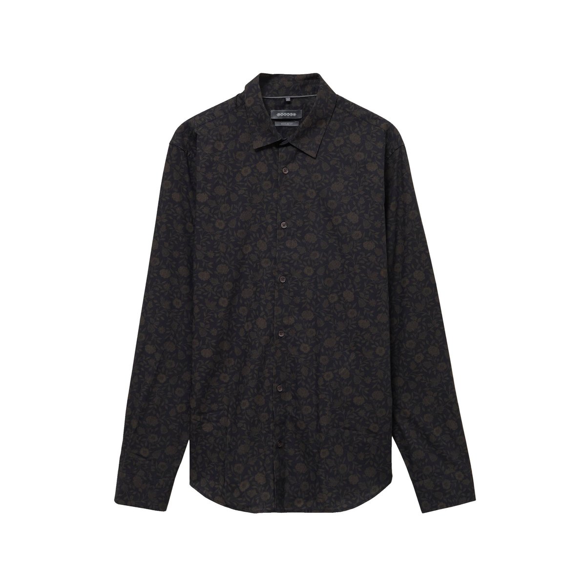 Chemise manches longues en coton noir, BONOBO