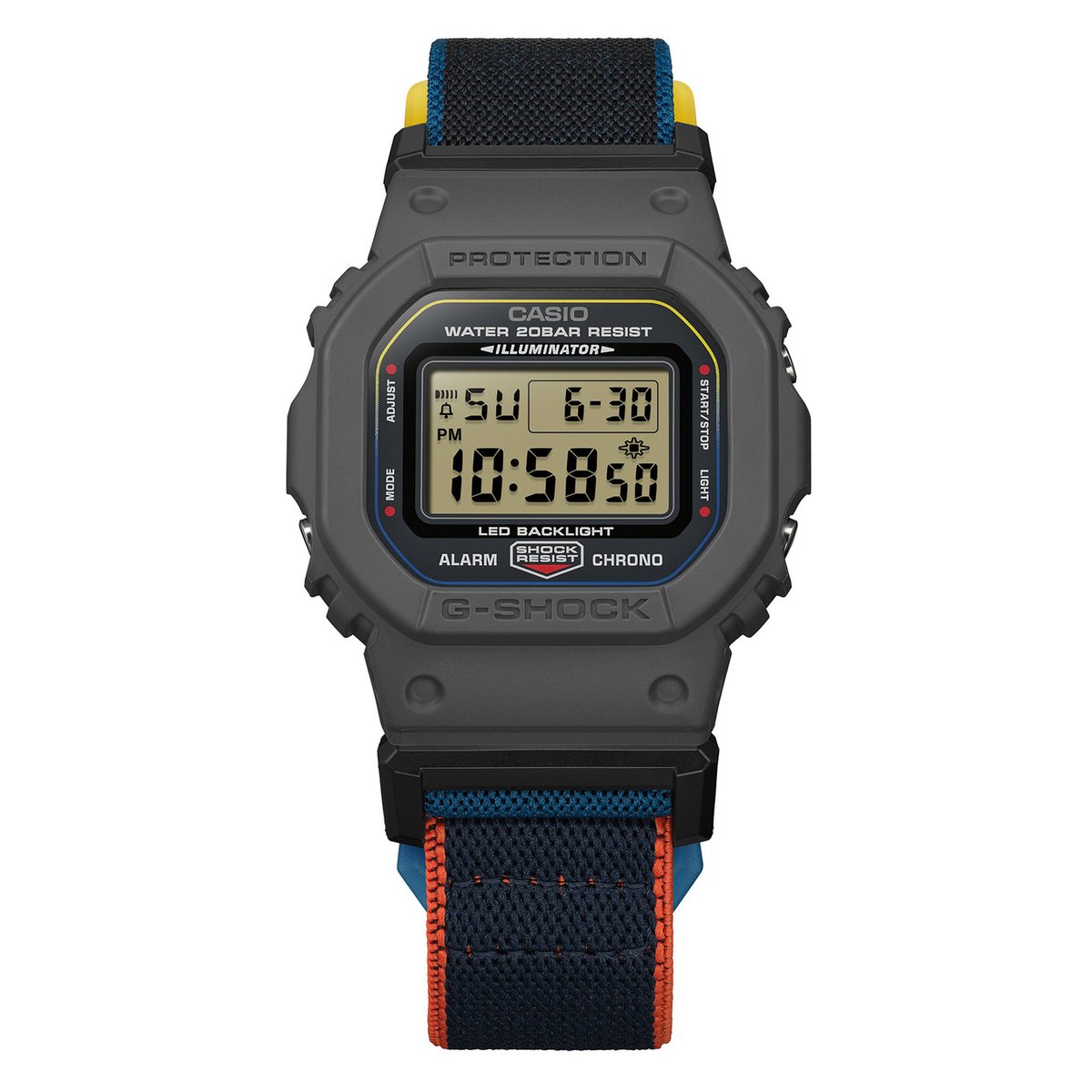 Montre Digital  CASIO G-SHOCK gris argenté bleu foncé, G-SHOCK