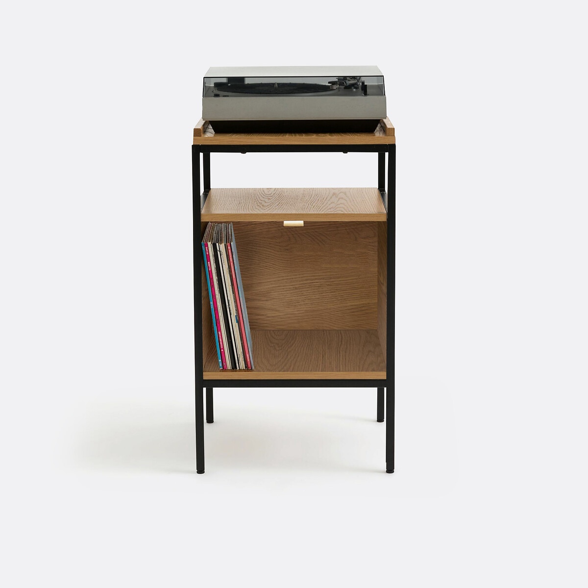 Meuble vinyles chêne et plaqué L48 cm, Volga chêne, LA REDOUTE INTERIEURS