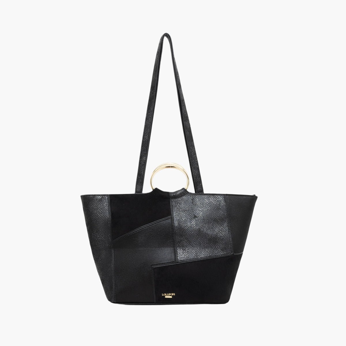 Grand sac shopper Trusty noir,doré, LOLLIPOPS