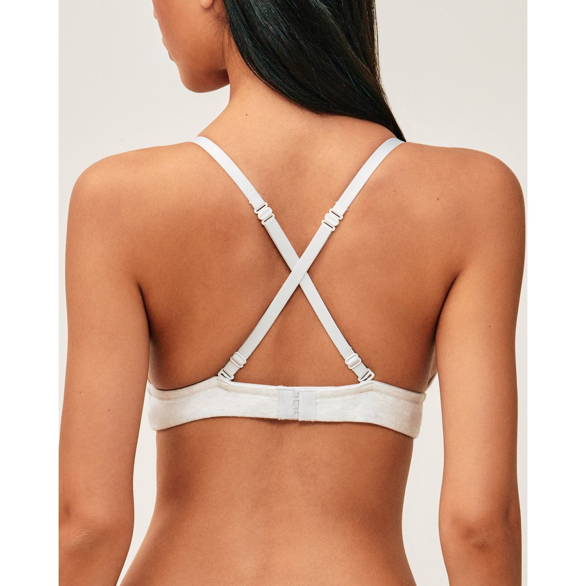 Soutien-gorge triangle ampliforme en coton COTONIZ gris clair, UNDIZ