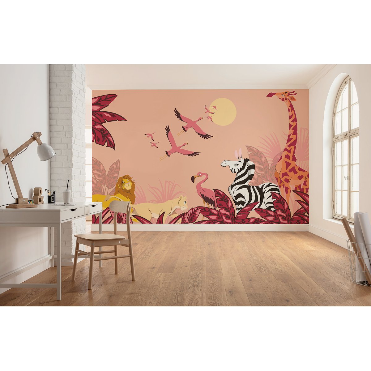 Papier peint Komar - Disney The Lion King Sunset - 500 x 250 cm rose, HEXOA