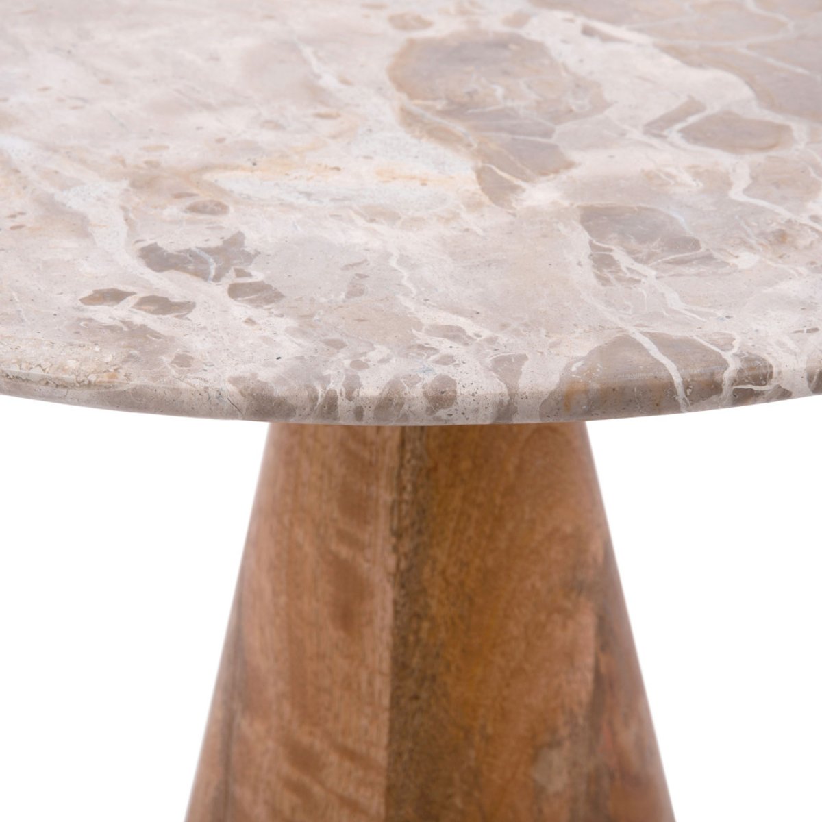 Table d’appoint en bois et marbre  40cm- FORCE brun, LEITMOTIV