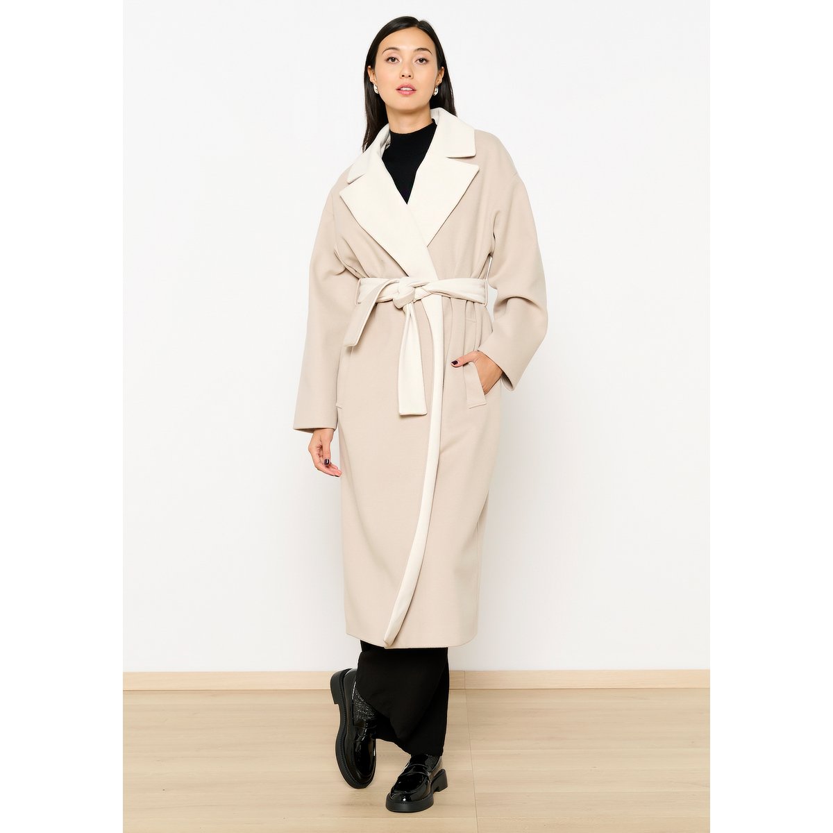 Manteau long blanc vanille, LOLALIZA