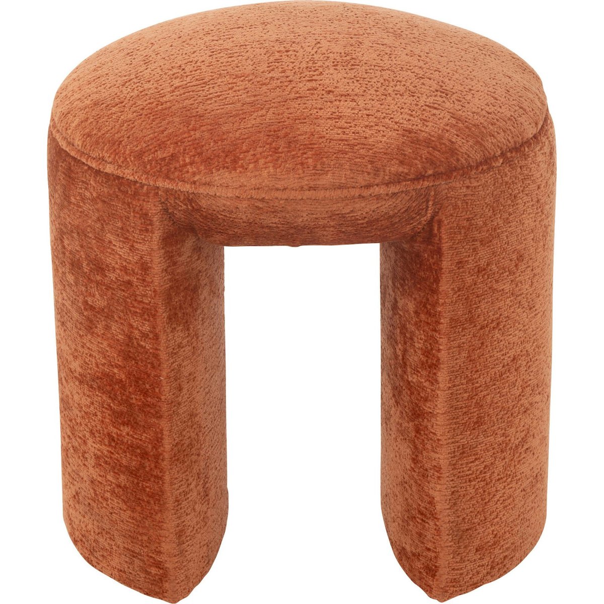 Tabouret rond en tissu pour salon orange rouille chaleureux, RECOLLECTION