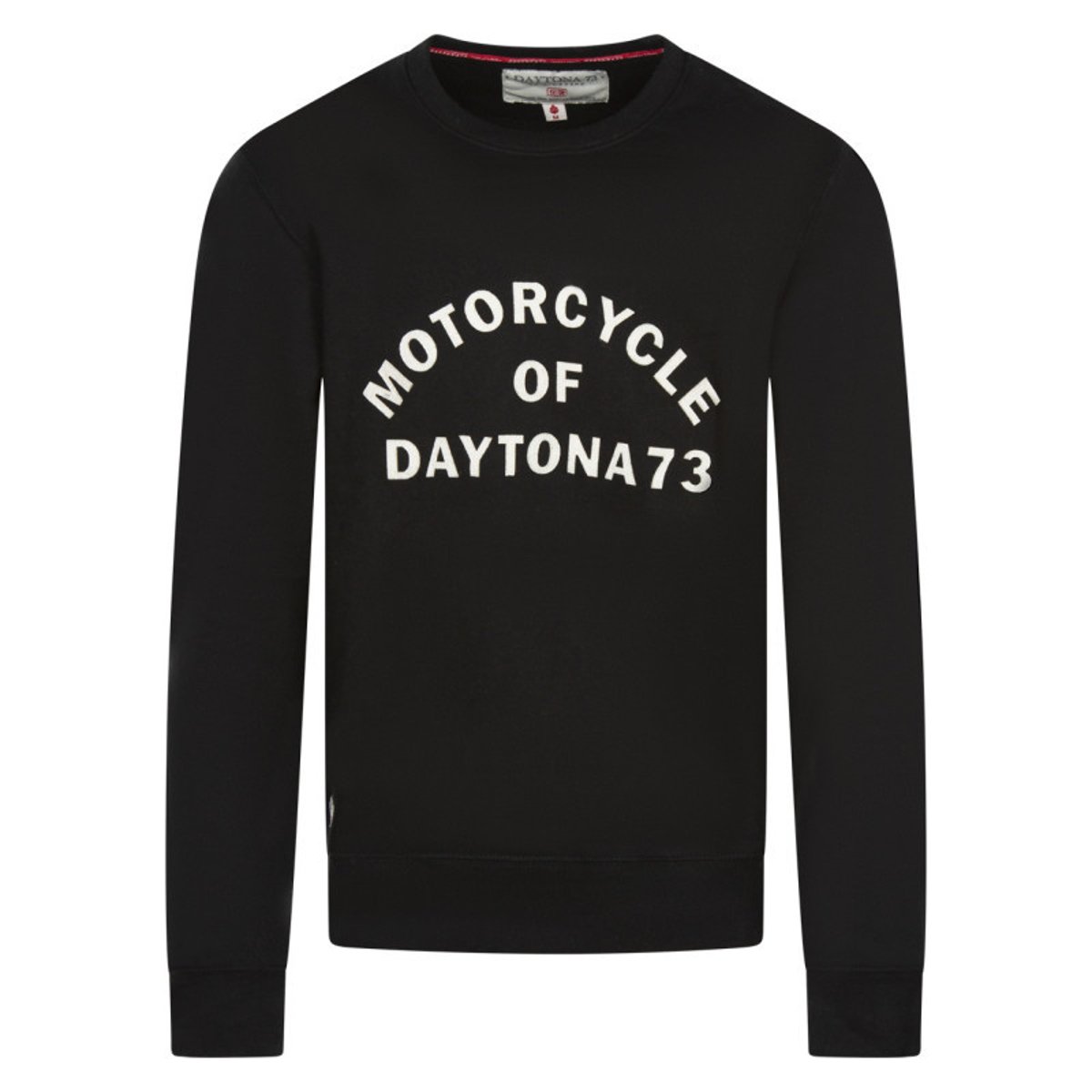Sweat en coton mélangé noir uni avec écritures brodées à la poitrine noir, DAYTONA