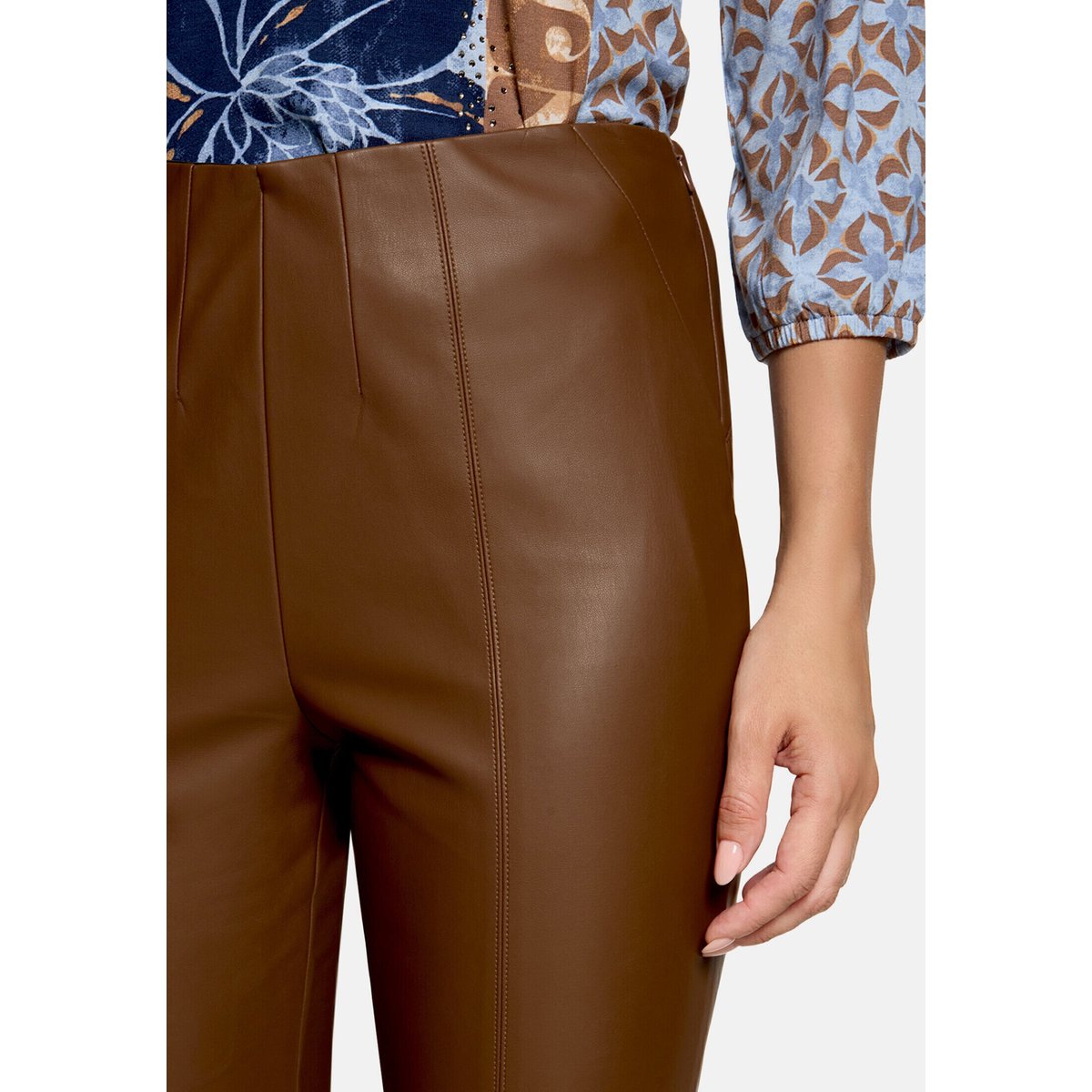 Leggings en similicuir coupe slim fit dark coffee, BETTY BARCLAY