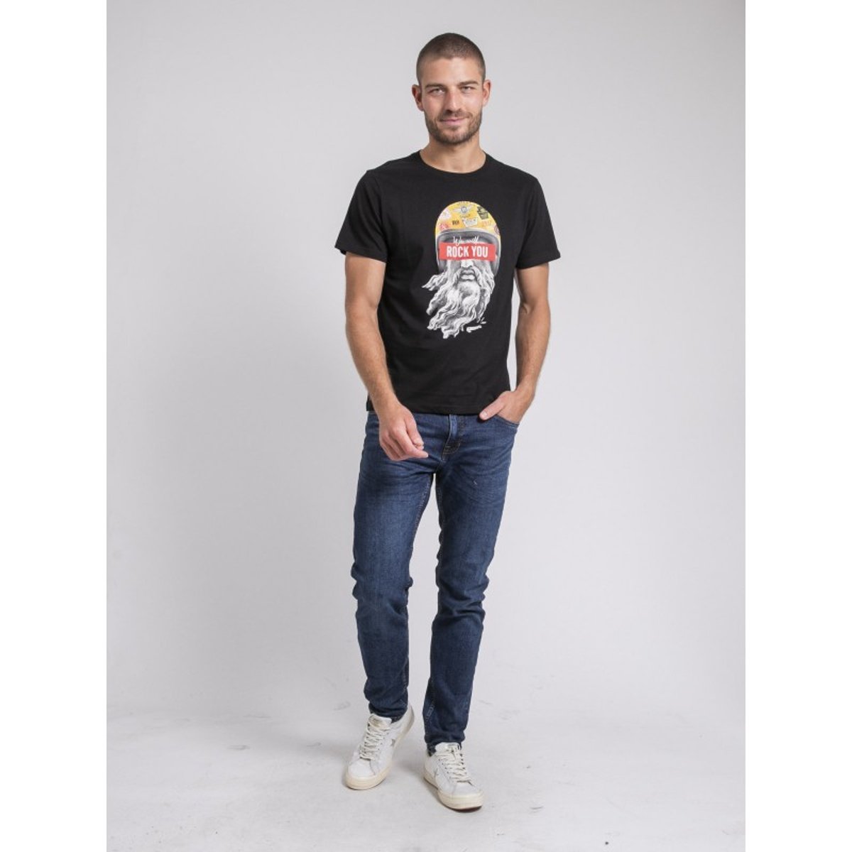 T-shirt Col Rond Pur Coton Jomodek noir, RITCHIE