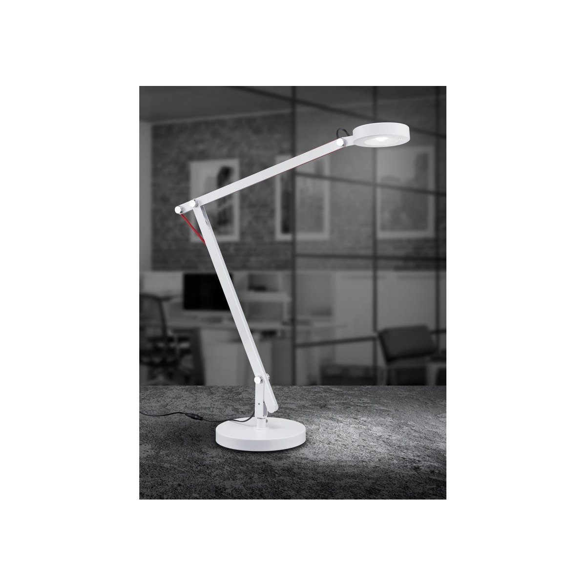 Lampe design en métal industriel, AMSTERDAM blanc, TRIO