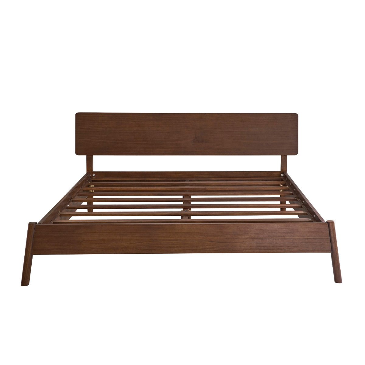Lit en bois massif finition noyer 180 cm avec sommier  VINTAGE marron, BERAH GETAH