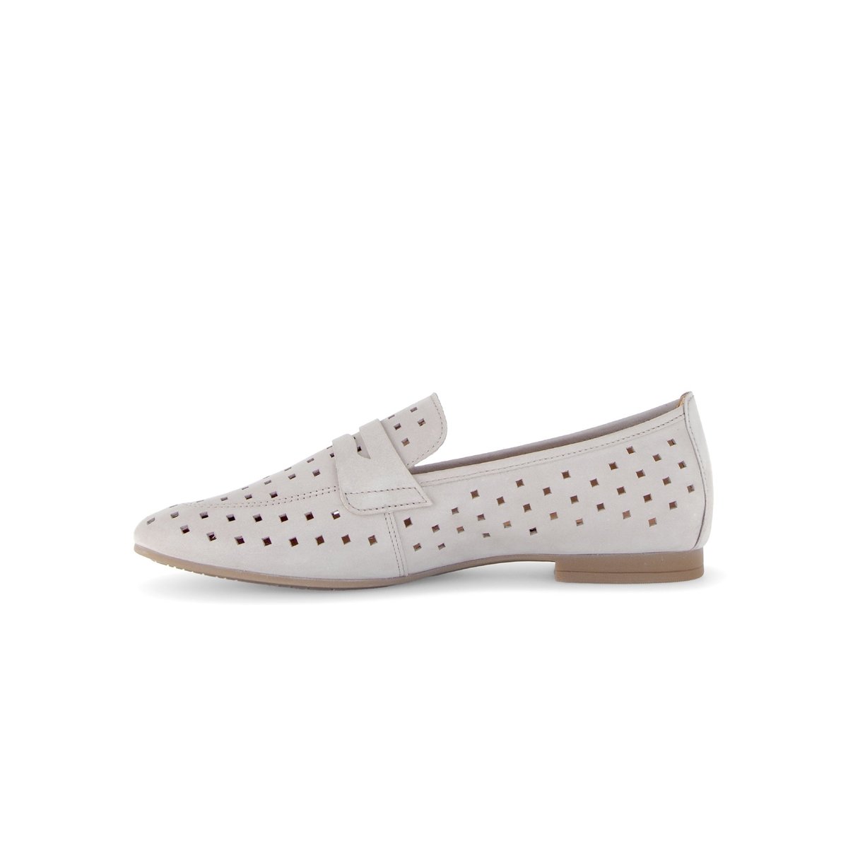 Mocassins en à talon décroché effet galvanisé beige, GABOR