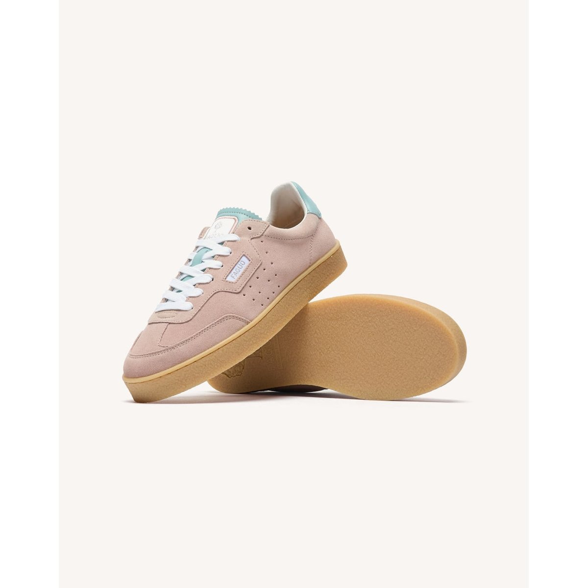 Baskets basses suede LUMBO rose grisé, FAGUO