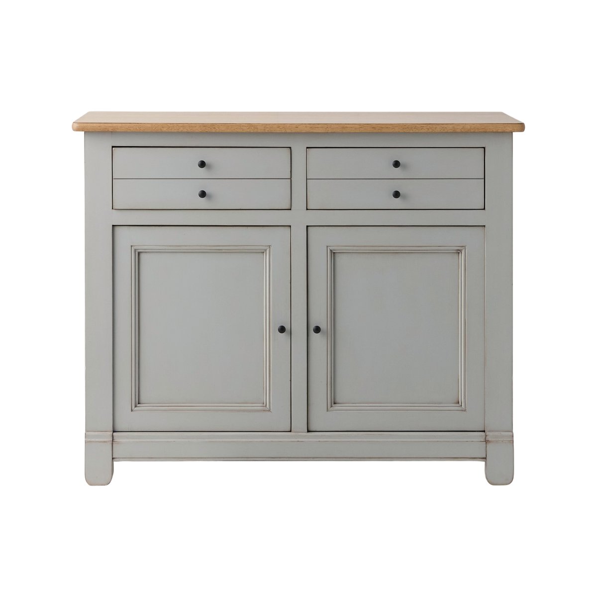 Buffet vaisselier bois massif 6 portes 3 tiroirs - EMBELLIE gris, CAMIF