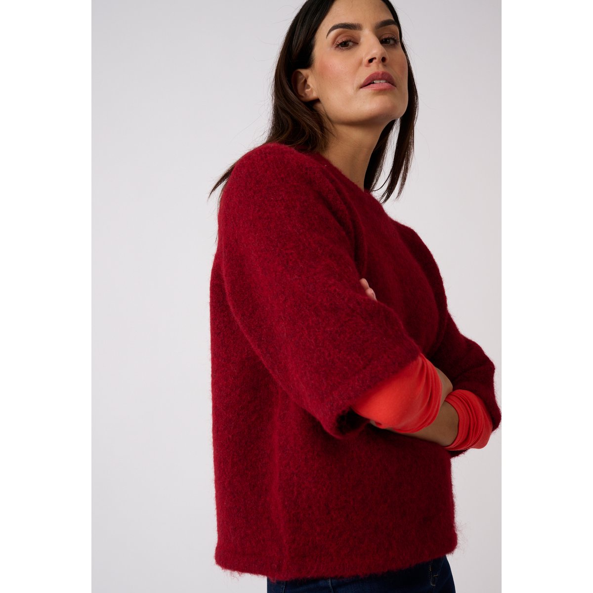 Pull manches larges Thermolactyl rouge, DAMART