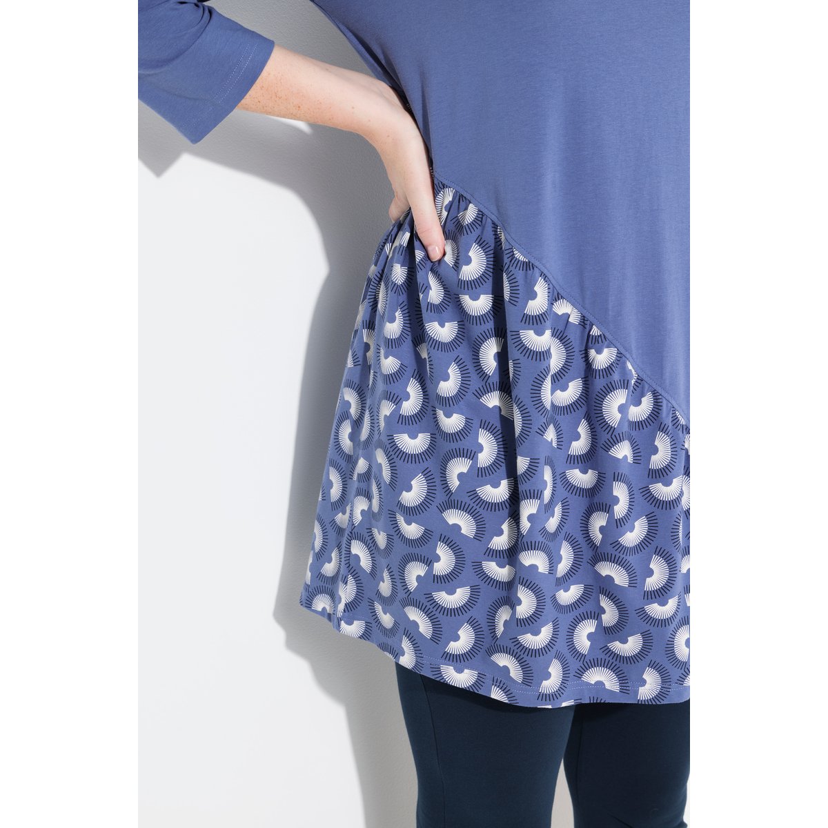 T-shirt en coton bio bleu atlantique, ULLA POPKEN