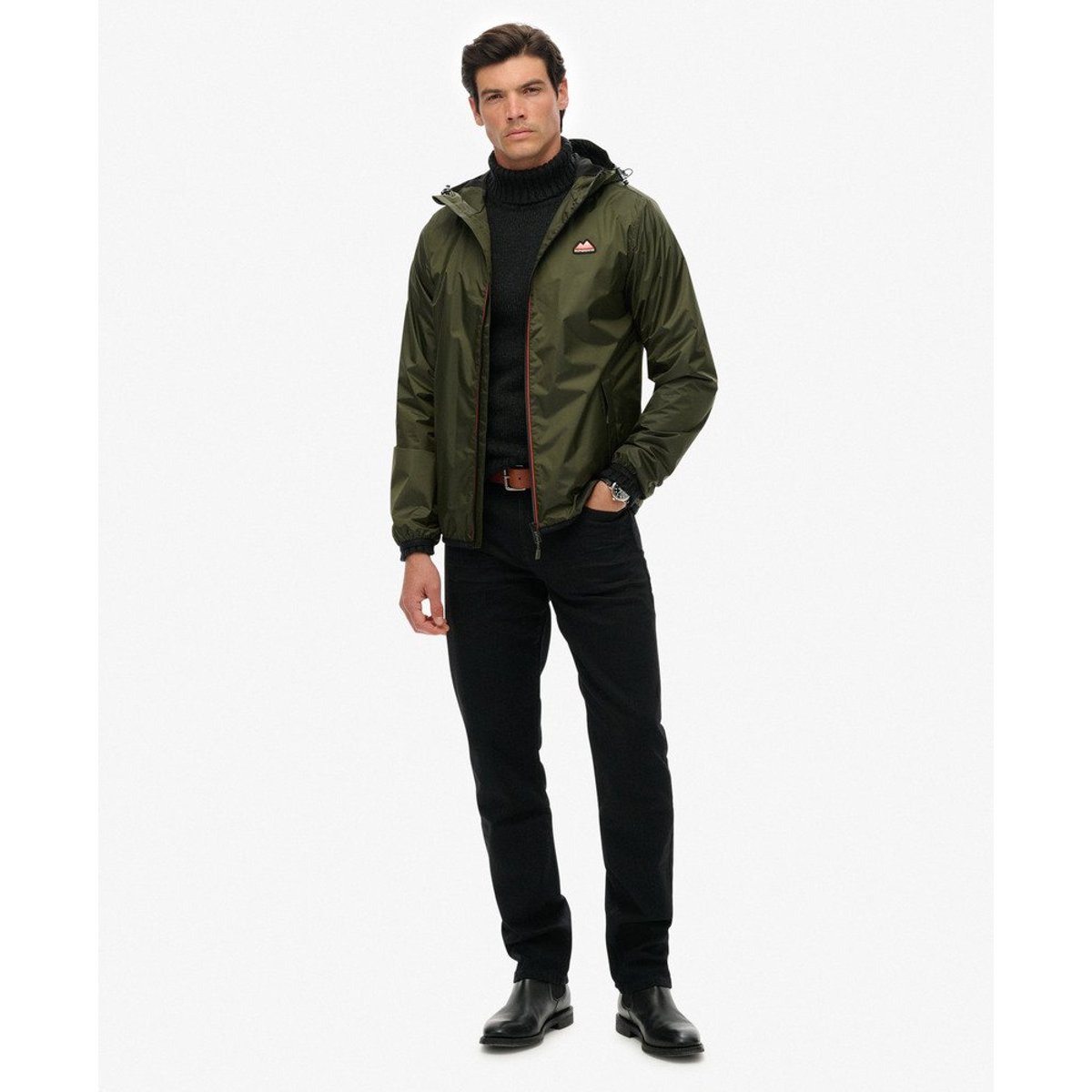 Veste Coupe-vent Essential Tri vert olive foncé, SUPERDRY