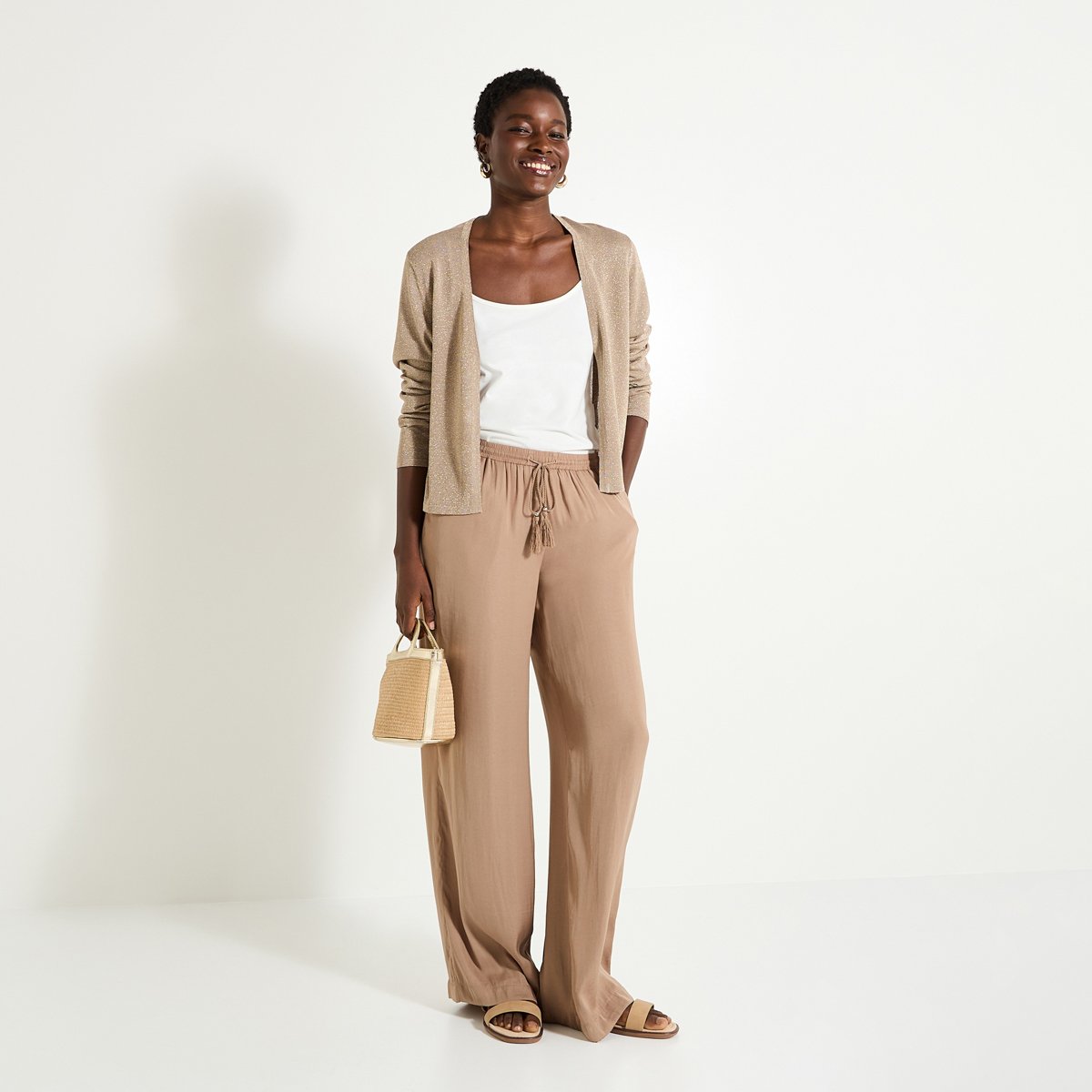 Gilet manches longues jaune champagne, GRAIN DE MALICE