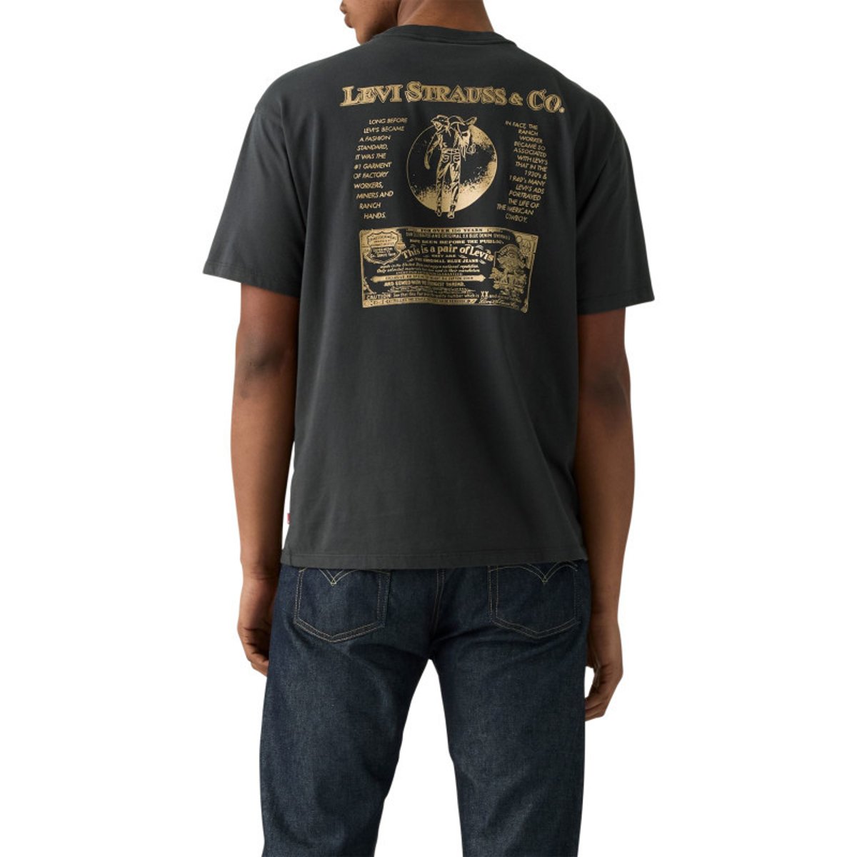 T-shirt noir avec un imprimé fantaisie et des manches courtes noir, LEVI'S