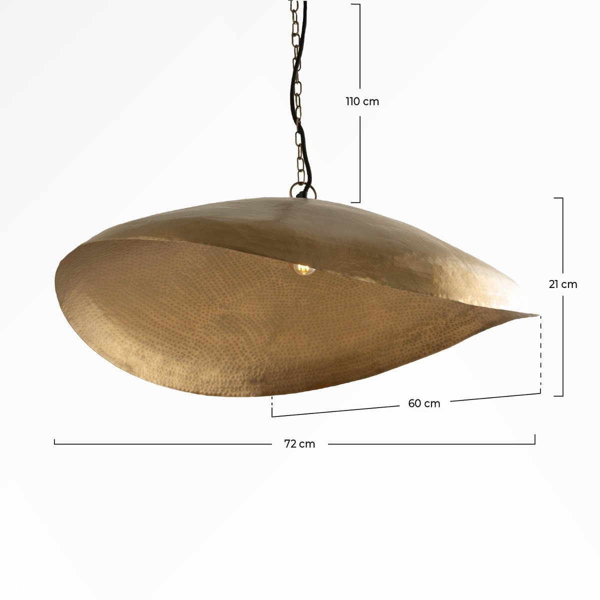 Suspension en métal 72 cm - ELORA doré, MAISON PAVANE