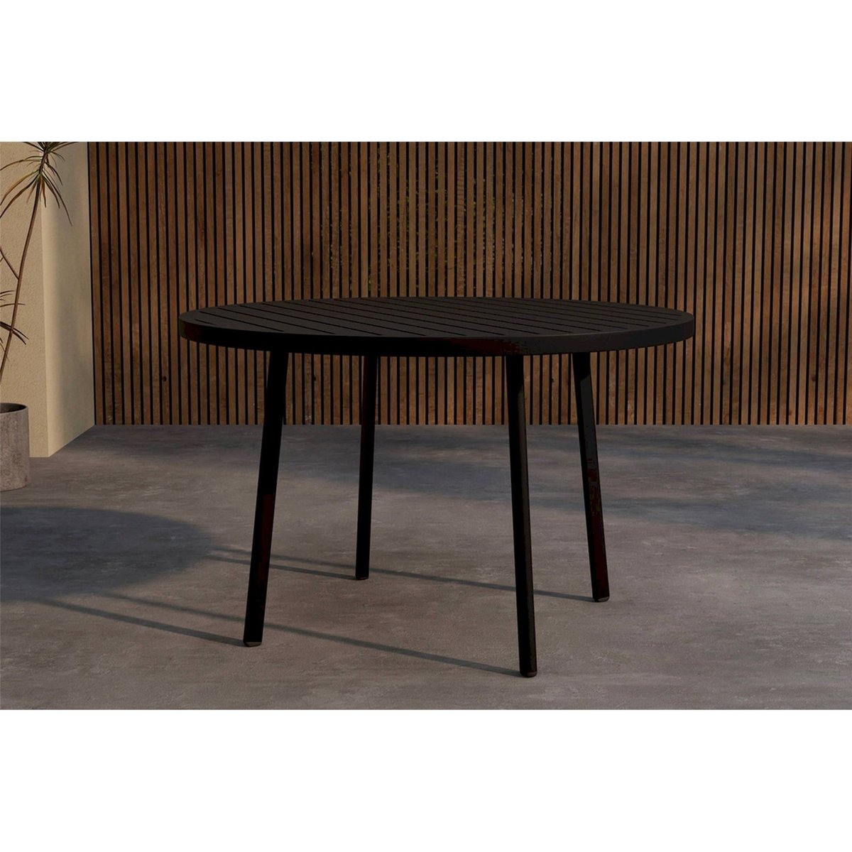 Table de jardin ronde aluminium GIARDINI noir, RECOLLECTION