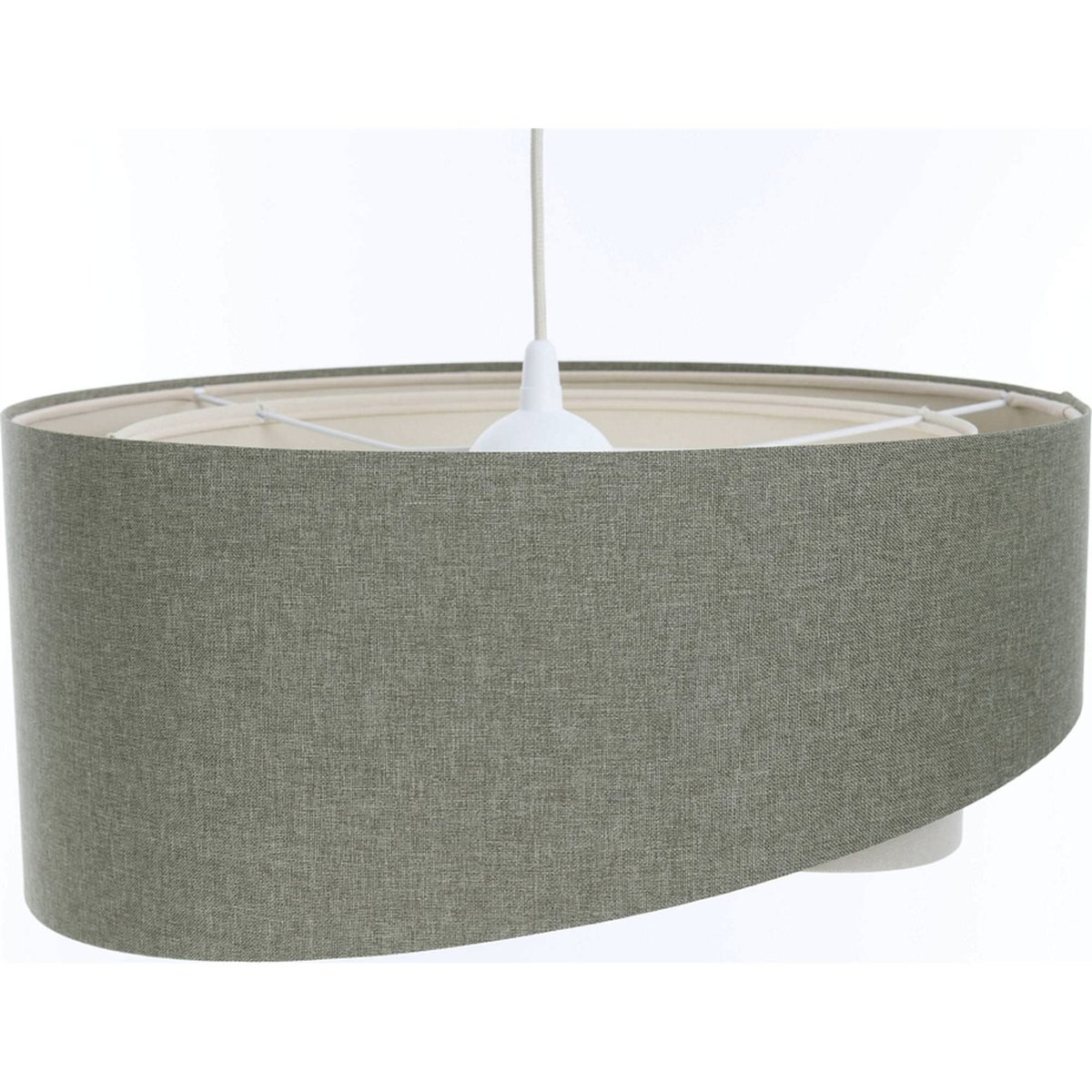 Suspension en lin rond Boho beige crème en lin naturel, BPS KONCEPT