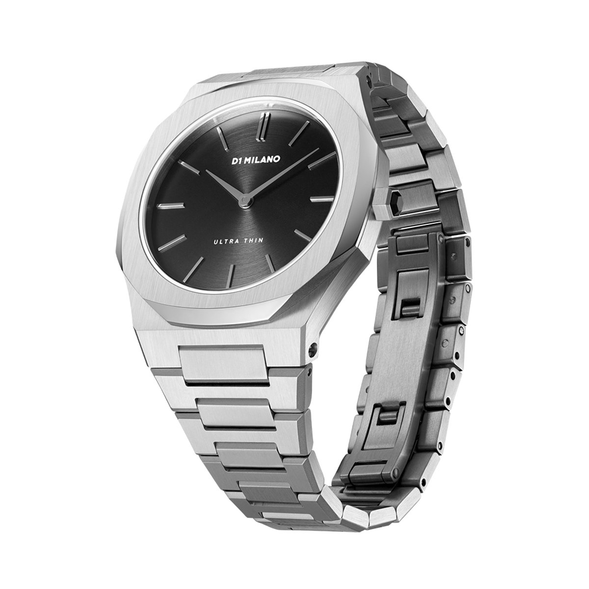 Montre Analogique ULTRA THIN argenté noir argenté, D1 MILANO