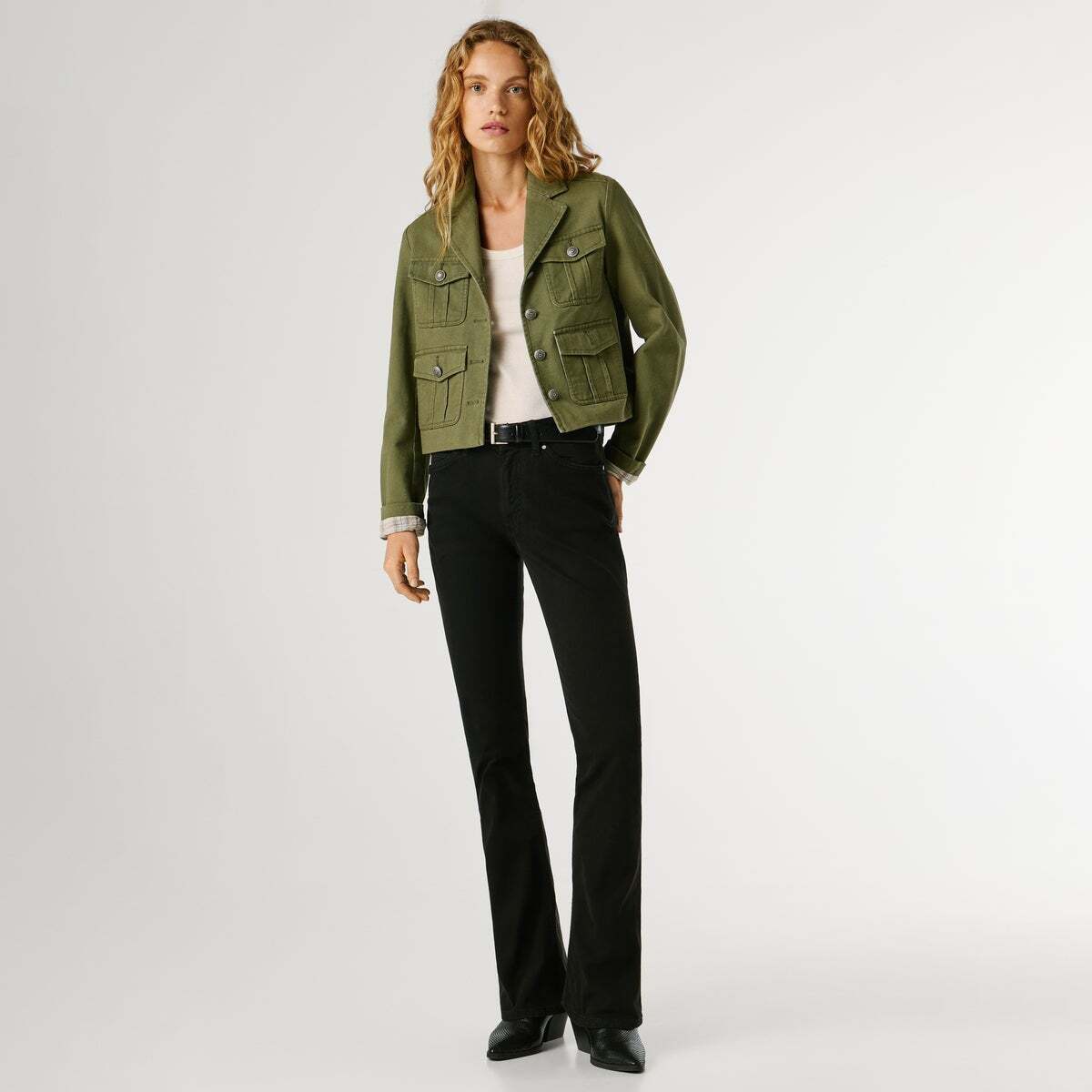 Pantalon Coupe Évasée 5 Poches noir, PEPE JEANS