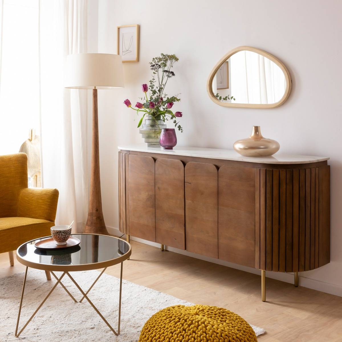 Buffet en bois de manguier SIENNE bois foncé, MADE IN MEUBLES