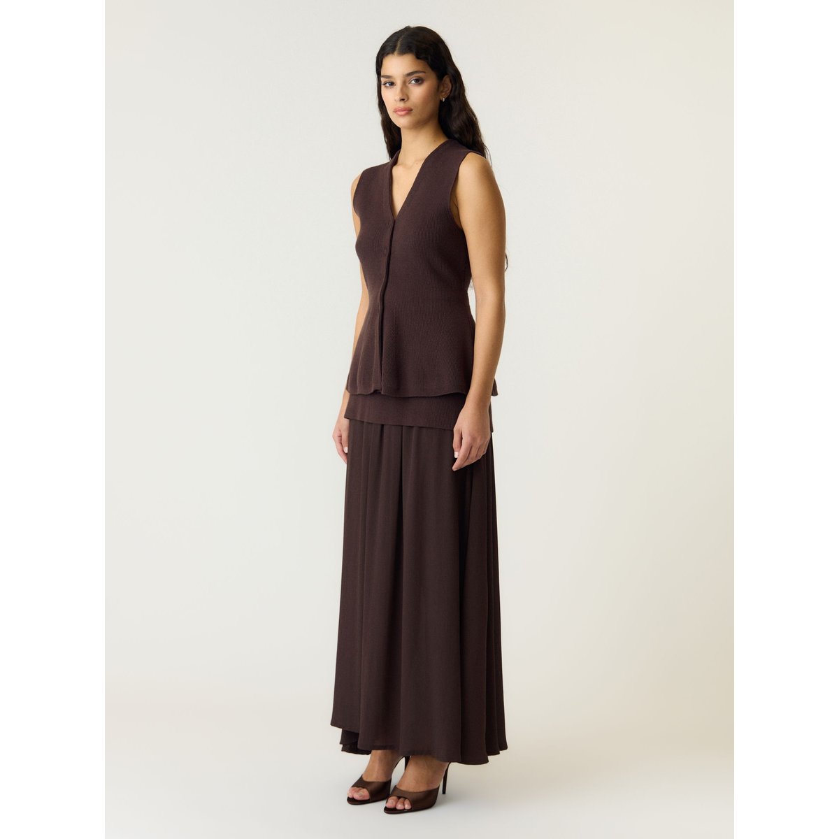 Jupe En Maille marron - coffee bean1, YAS