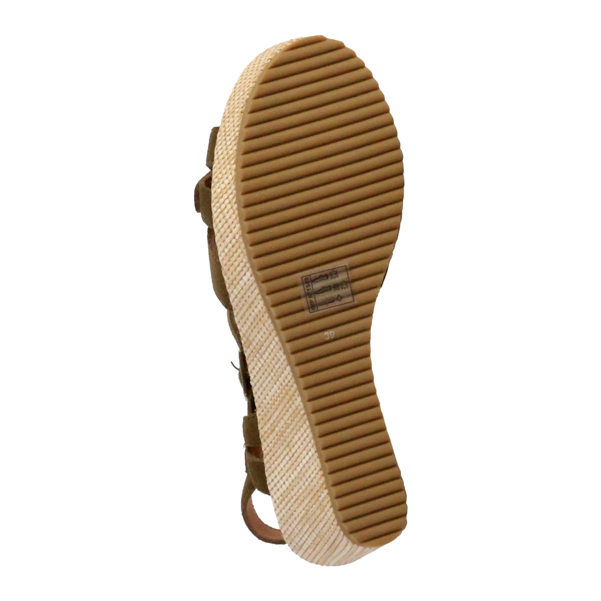 Sandale Compensée Cuir Esabel kaki, EMILIE KARSTON