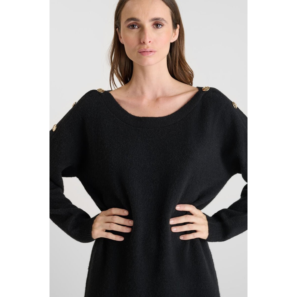 Robe droite CARMENA black, LE TEMPS DES CERISES