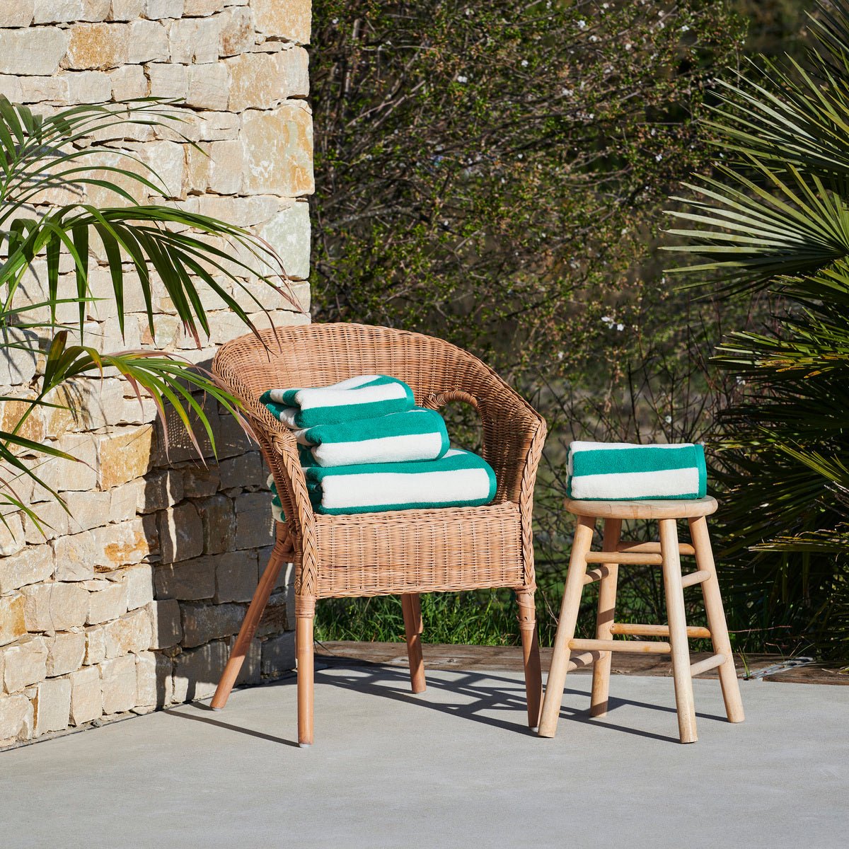Serviette Les Planches - Coton 550g/m² emeraude, TRADITION DES VOSGES