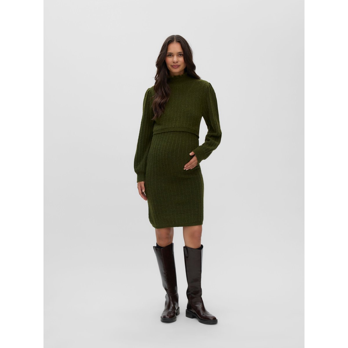 Robe En Maille rifle green, MAMA LICIOUS