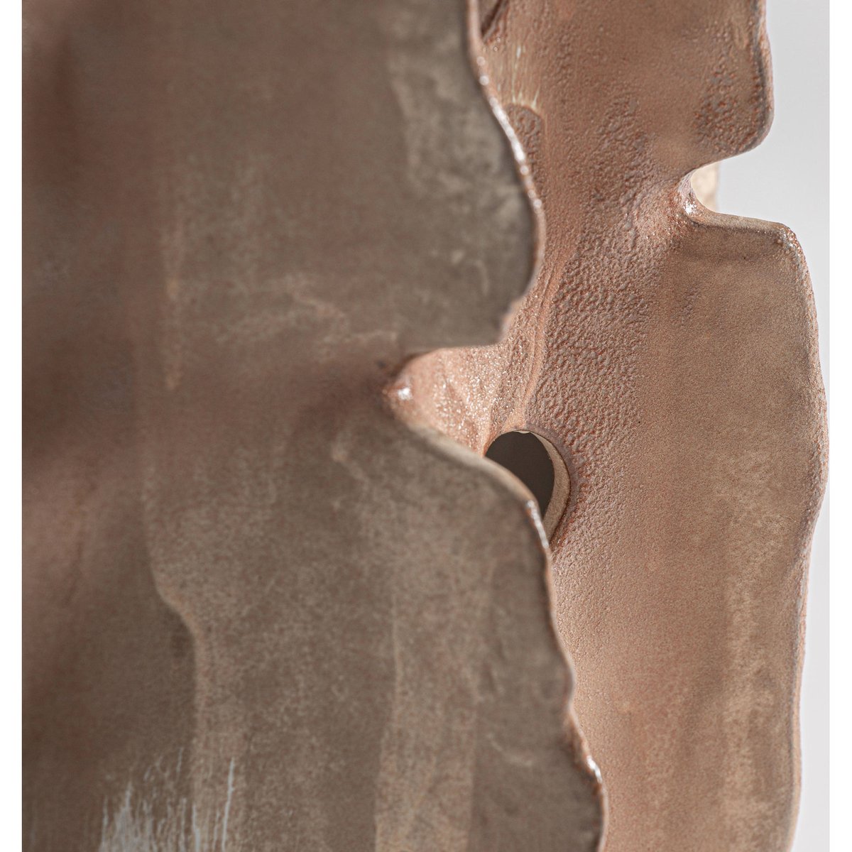 Vase sculptural en céramique marron clair, RECOLLECTION