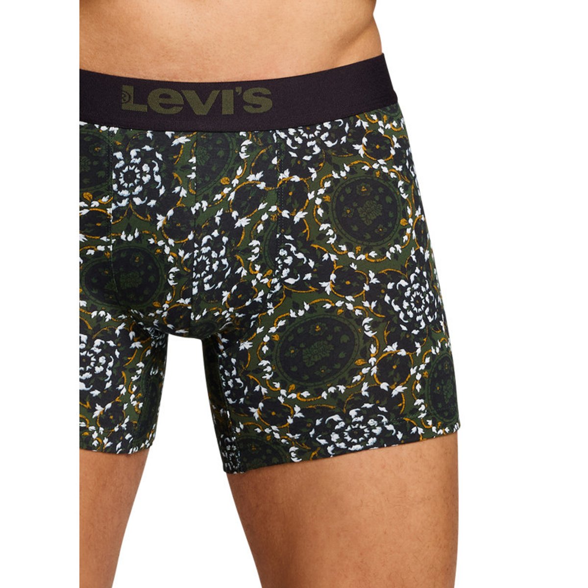 Lot de 2 boxers courts noir et vert en coton avec ceinture élastiquée noir et vert, LEVI'S