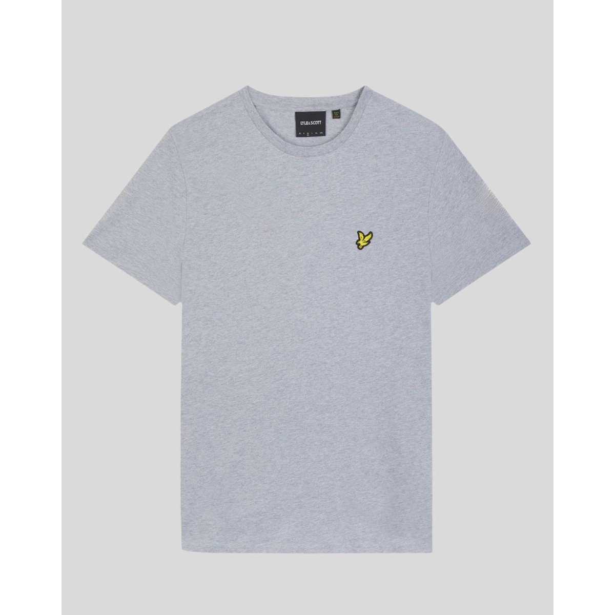 T-shirt en coton col rond gris clair chiné, LYLE & SCOTT
