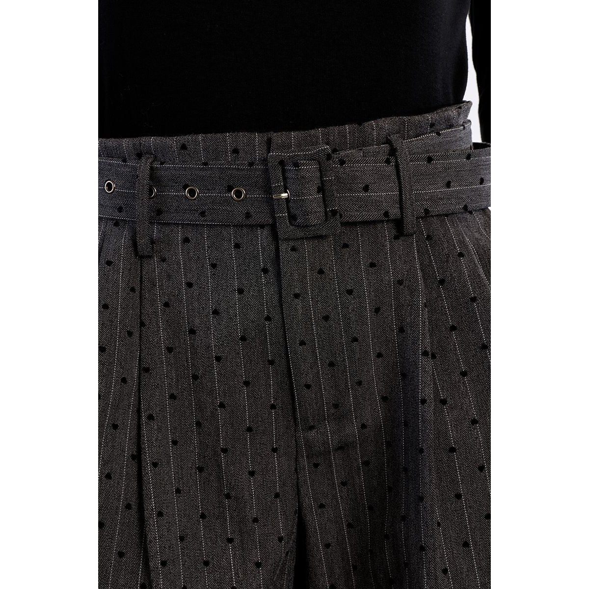Short midi rayé, à cœurs dark grey, LILI SIDONIO