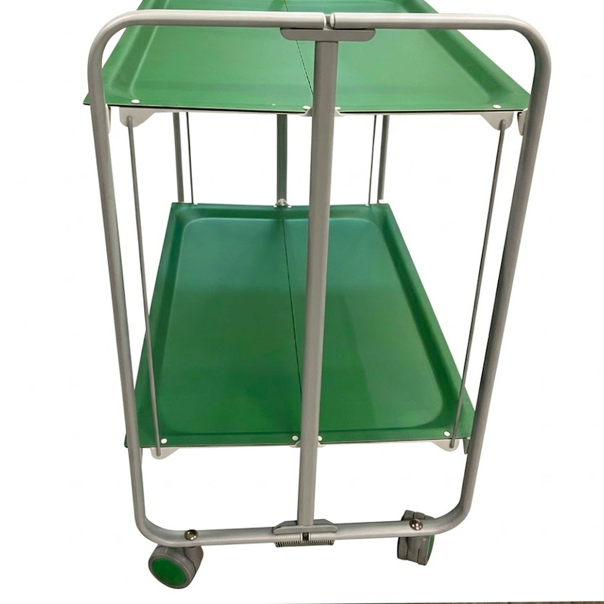 Table roulante pliante plateaux verts et châssis gris 65x43x72cm vert, WADIGA