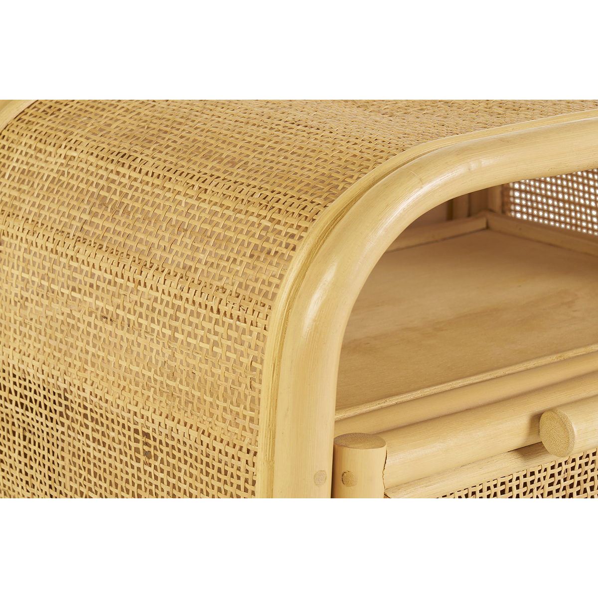 Table de chevet avec tiroir en rotin LUWAK naturel, MILIBOO