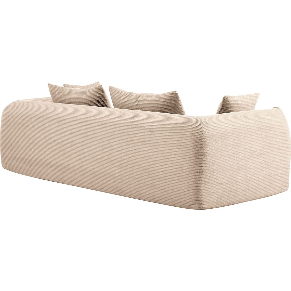 Canapé compressé convertible 3 places en velours côtelé - AMO taupe, HOMIFAB