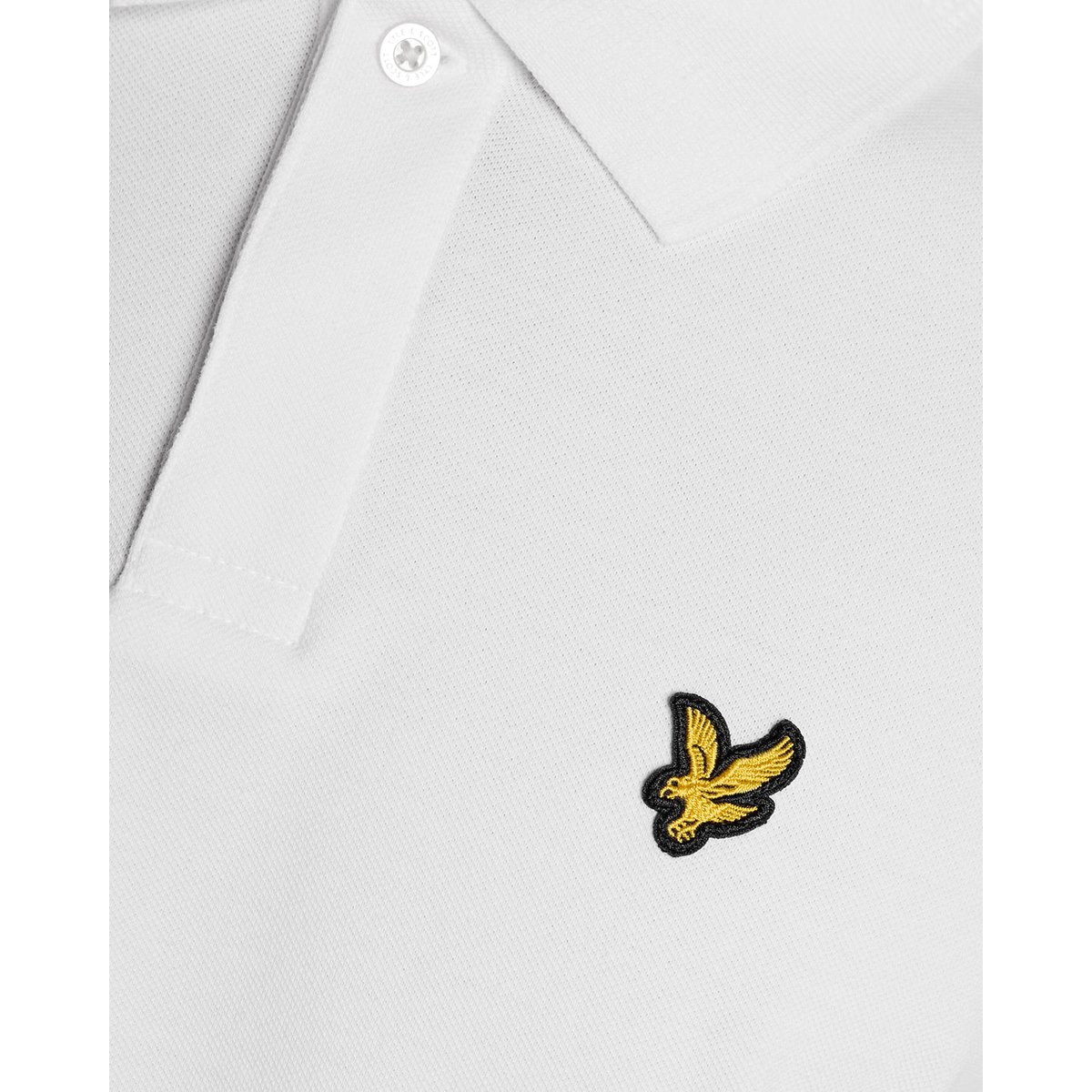 Polo jacquard à liserés contrastés blanc, LYLE & SCOTT