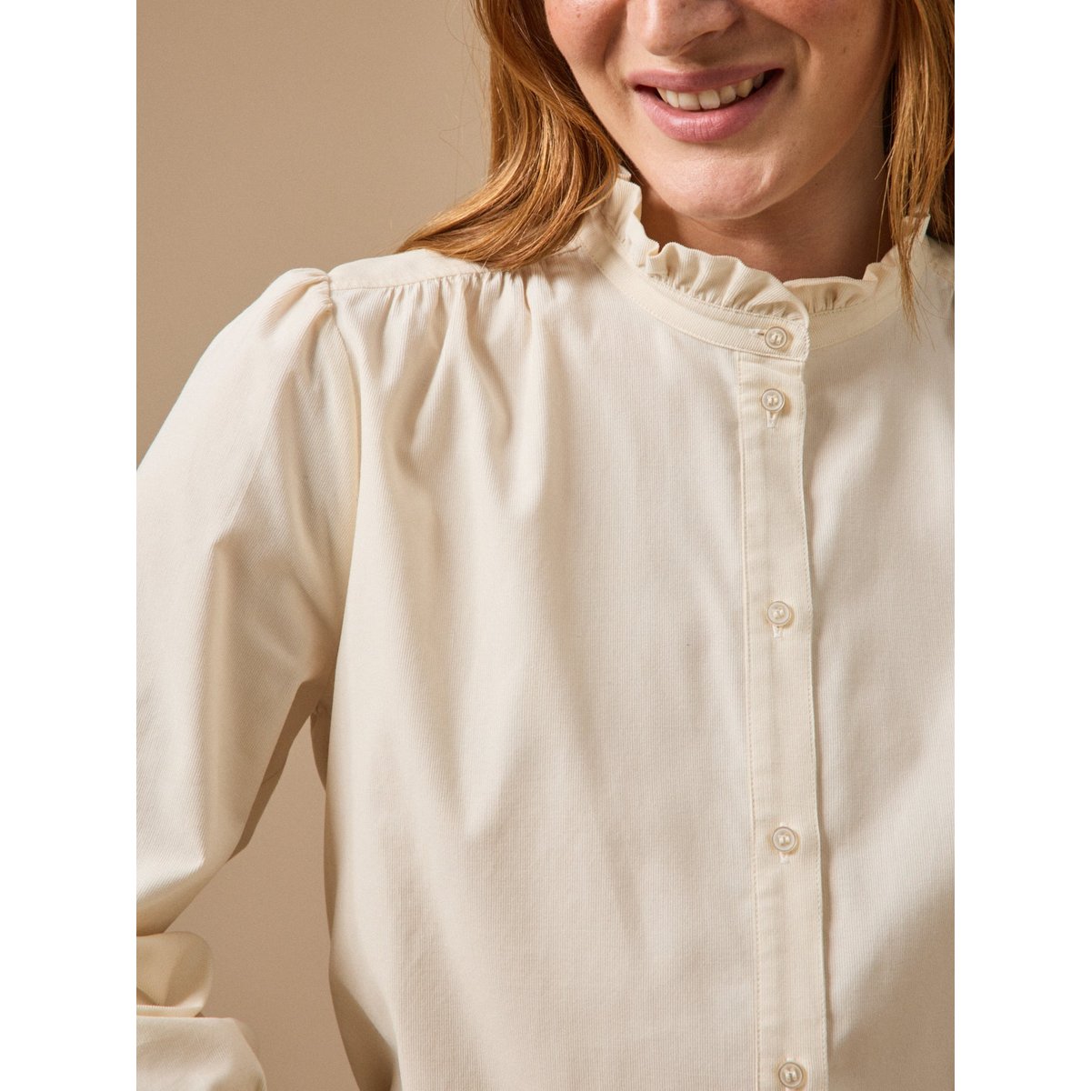 Chemise velours babycord Émilie ecru, CYRILLUS