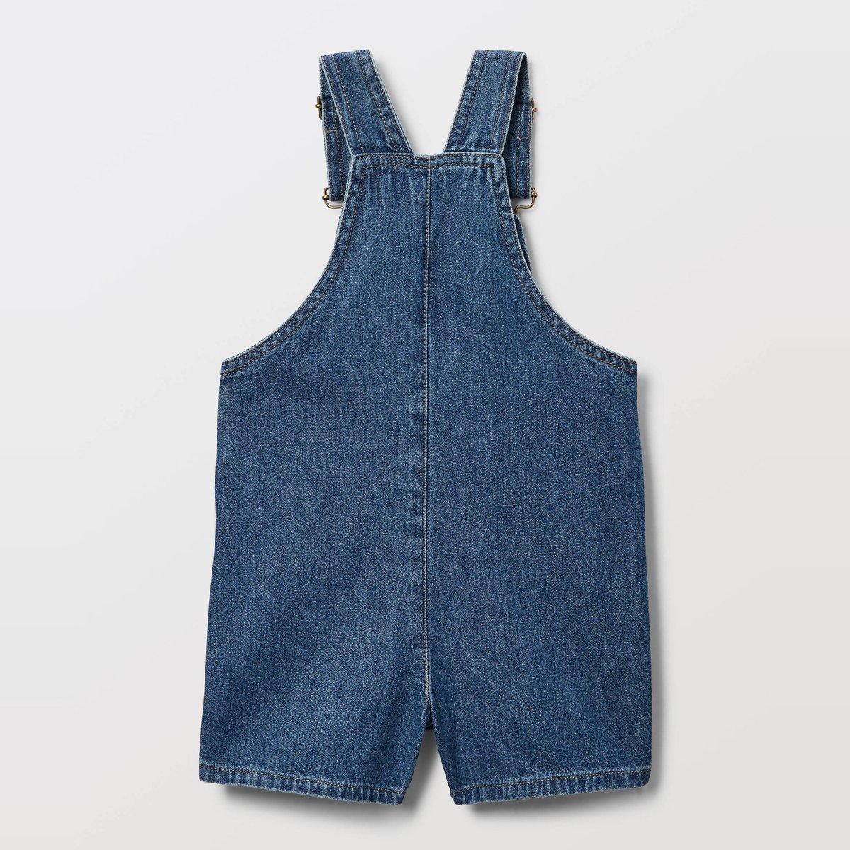 Salopette courte unie en denim en coton BIO GOTS stone denim, BOUT'CHOU