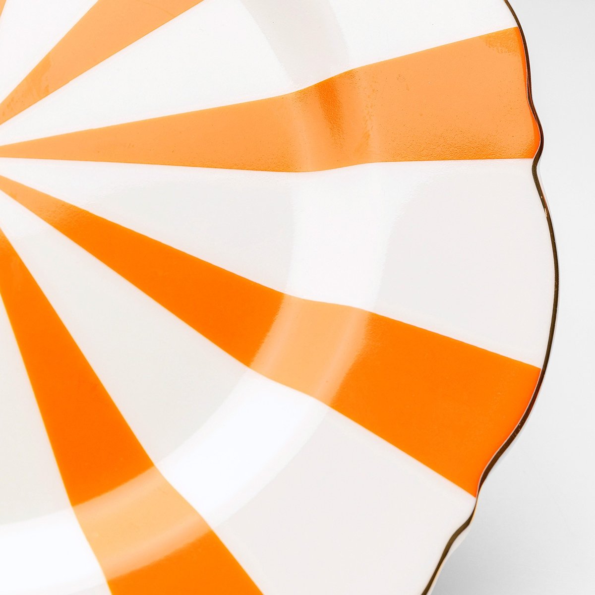 Lot de 6 assiettes à dessert rayées, HARLEQUIN orange, KARE DESIGN